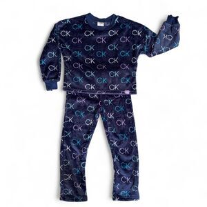 Calvin Klein Kids Plush Fleece 2-Piece Pajama Set Size M 7-8